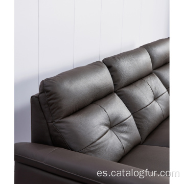 Sofá de la esquina de cuero negro moderno, muebles de la sala de estar de los diseños del juego del sofá de los muebles seccionales del sofá